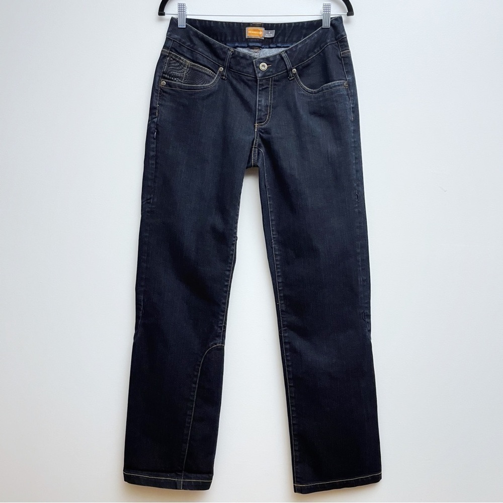 Merrell Dark Denim Wash Mid Rise Waist Straight Leg Utility Jeans Size 8